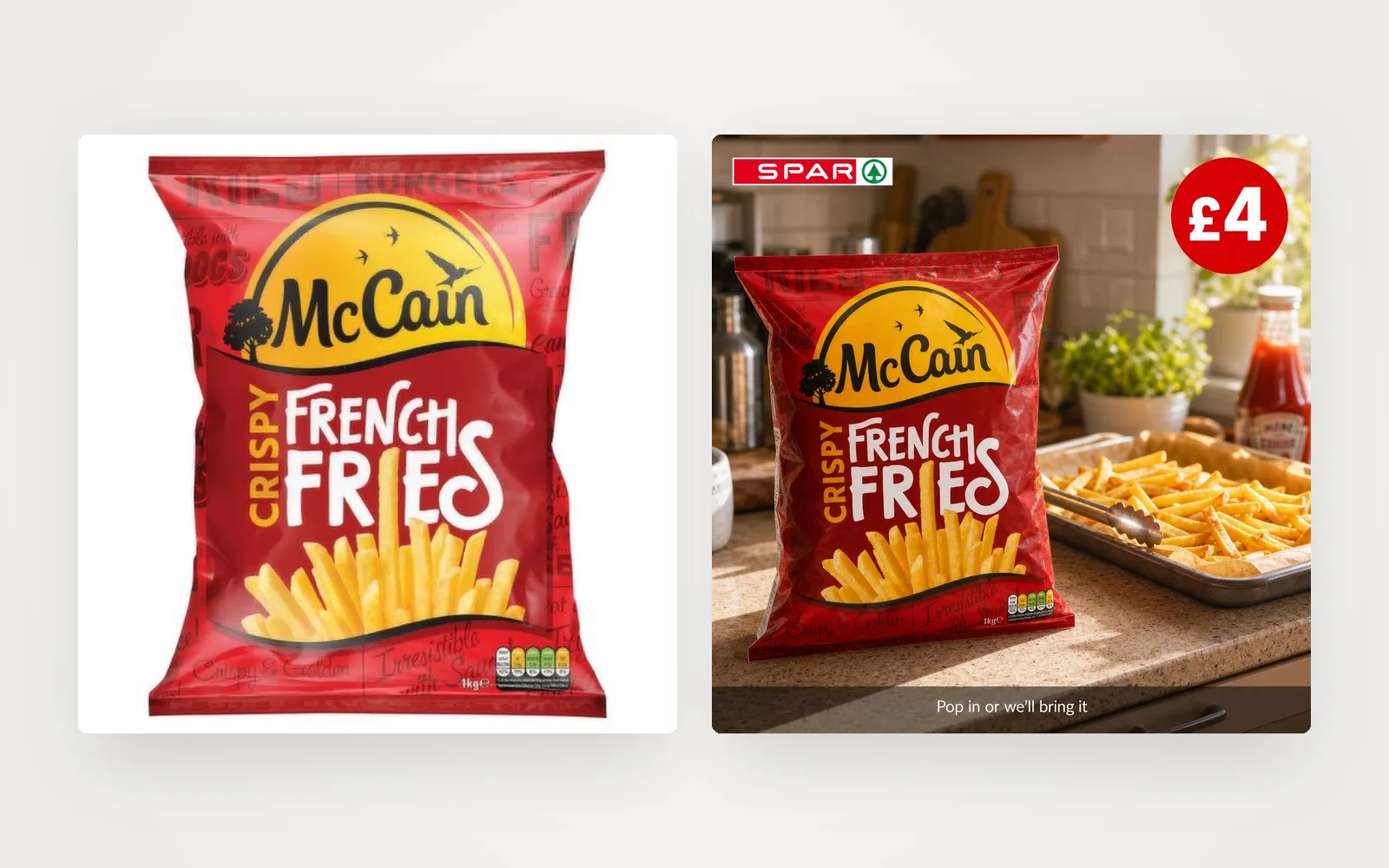 A product photo in, an on-brand SPAR post out